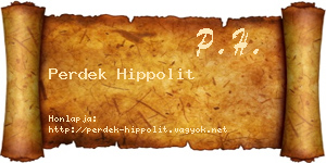 Perdek Hippolit névjegykártya